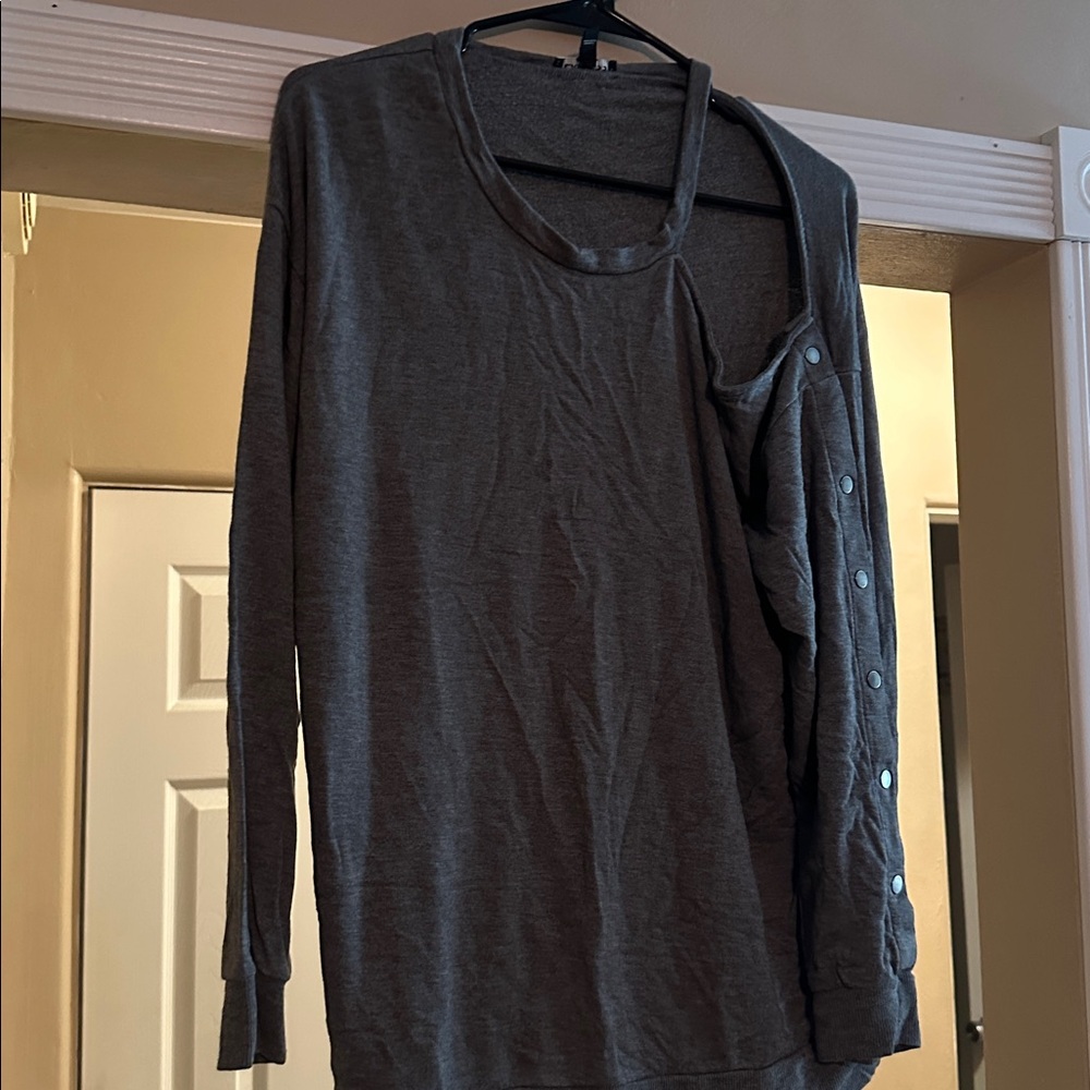 Express Charcoal Long Sleeve Top